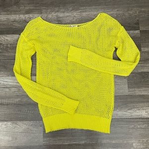 ‼️3 for $20‼️Bright Yellow Open Stitch Sweater SMALL